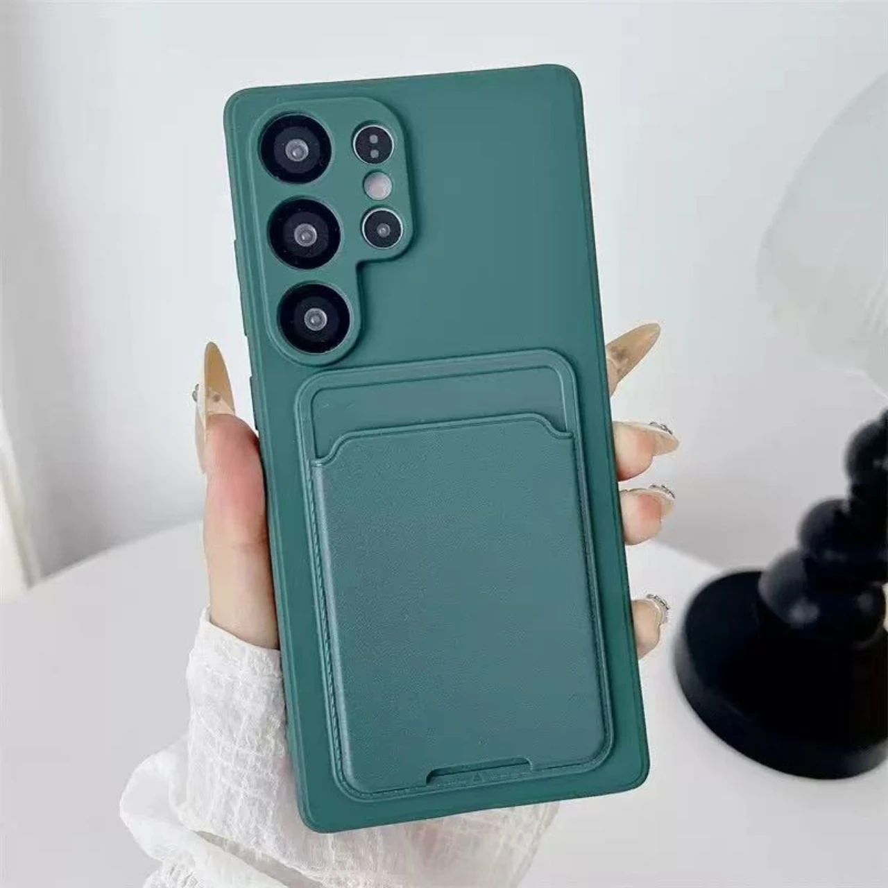 Candy Color Wallet Card Holder Phone Case - TPU Silicone Cover