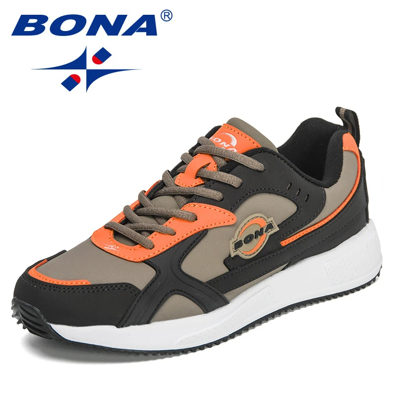 BONA zapatillas de deporte de cuero hombre, calzado deportivo para correr, cómodo y ligero, 2022| | - AliExpress
