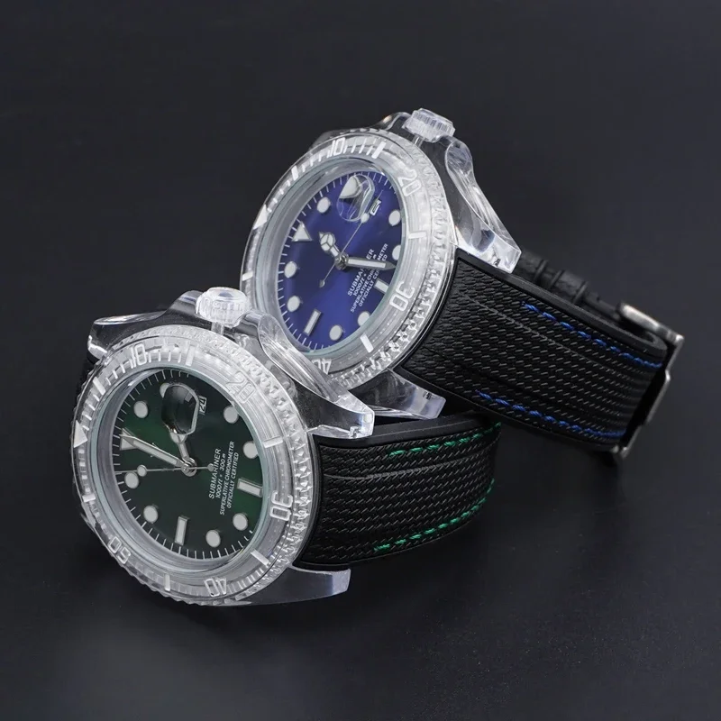 Enhanced Silicone Rubber Watch Band with Curved End - 20mm Diving Wrist Bracelet