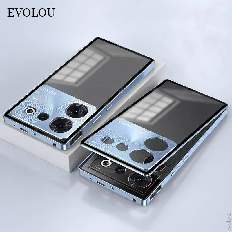 Shockproof Aluminium Alloy Phone Case with Tempered Glass Back