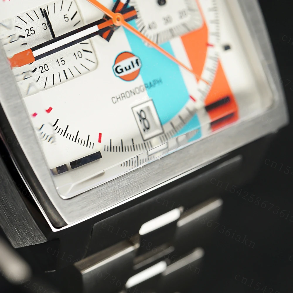 2022 Fashion New Square Color Bar 37mm Men's Leisure Sports Sapphire Mirror Stainless Steel Material Waterproof Quartz Watch