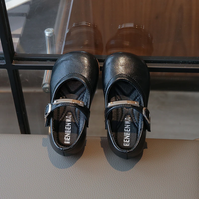 Leather Kids School Flats Shoes for Girls Autumn