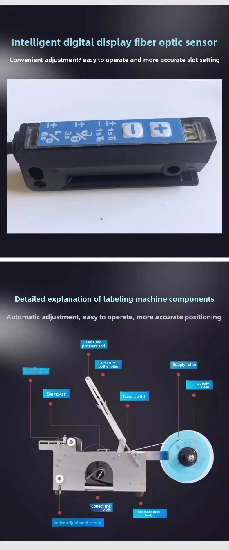 Semi-automatic Labeling Machine Round Bottle Stainless Labeling Machine Self-adh