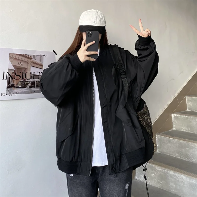 South Korea ins2022 Autumn Personality Versatile Korean Version of Street Loose Baseball Uniform Bomber Jacket Jacket Men Women