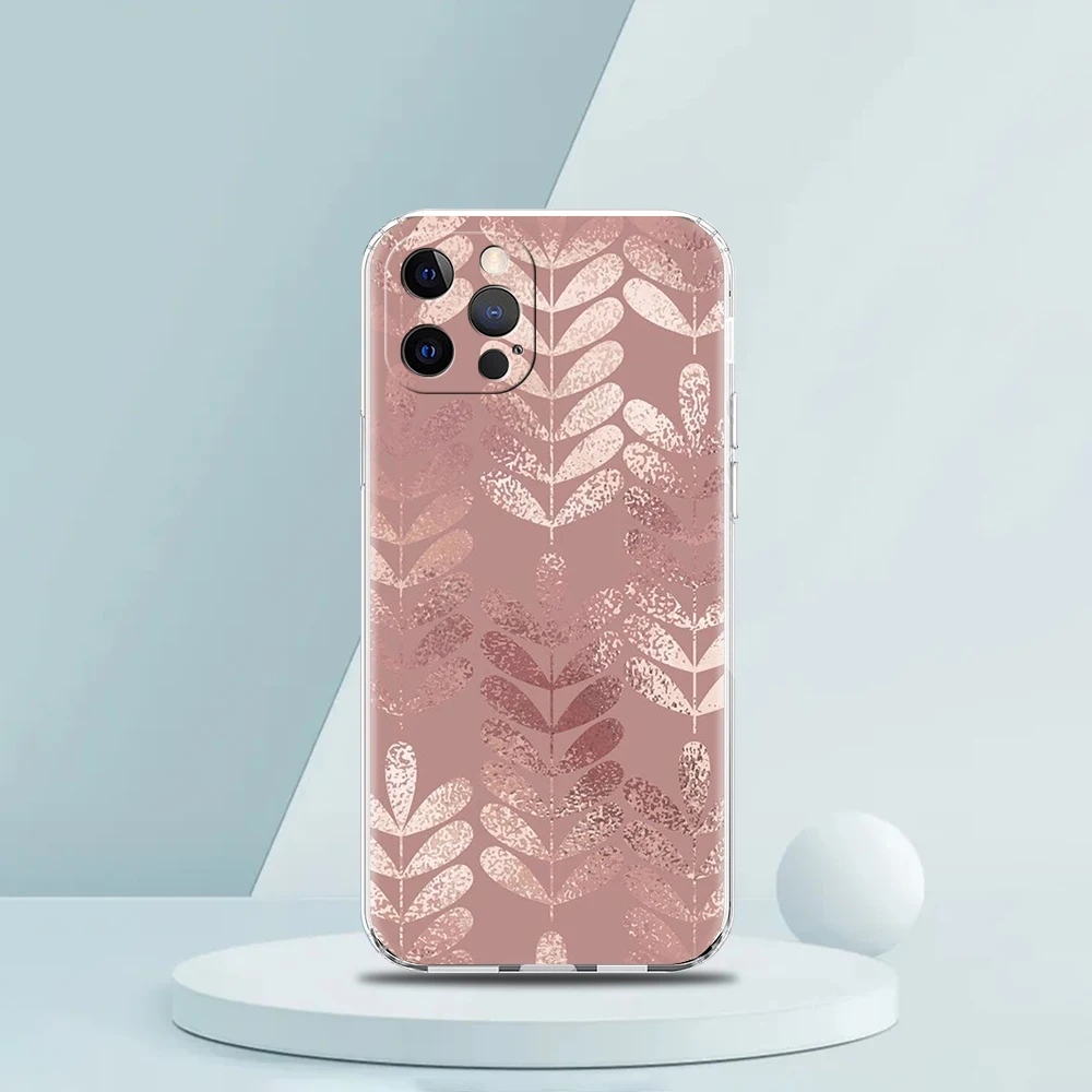Gold Rose Love Heart Luxury Soft Silicone Clear Phone Case