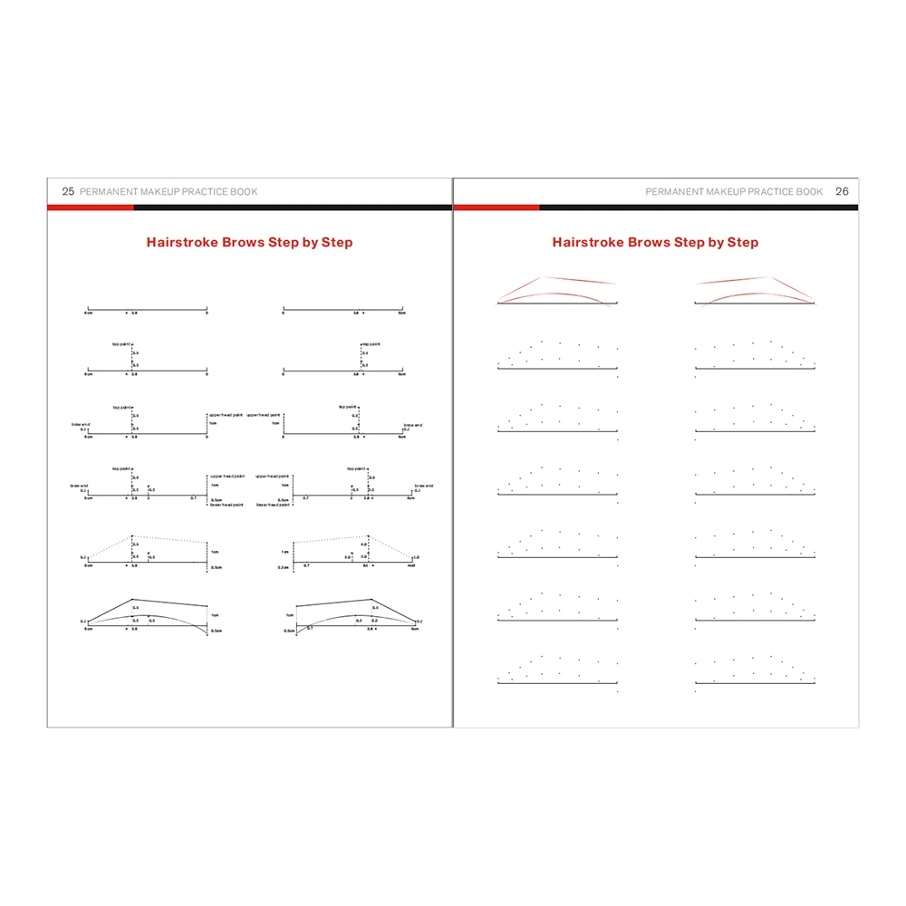 1Pc Tattoo EyeBrow Practice Books Professional Permanent Makeup English Training Book for Microblading Hairstroke tattoo practice books