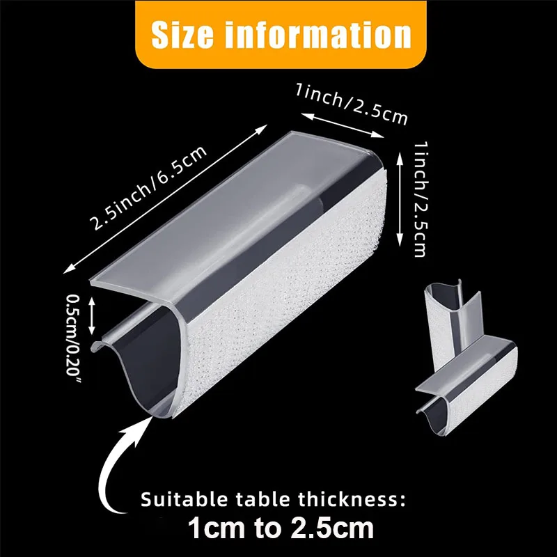 6Pcs 테이블 스커트 클립 테이블 커버 지우기 식탁보 클립 테이블 가장자리 클립 테이블 가장자리 1cm  2.5cm 용 야외 피크닉 연회