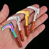 Fade Titanium  Keychain Knife Sickle Stainless Steel Sharp Blade Mini Axe  Outdoor Camping Survival Tool EDC 1