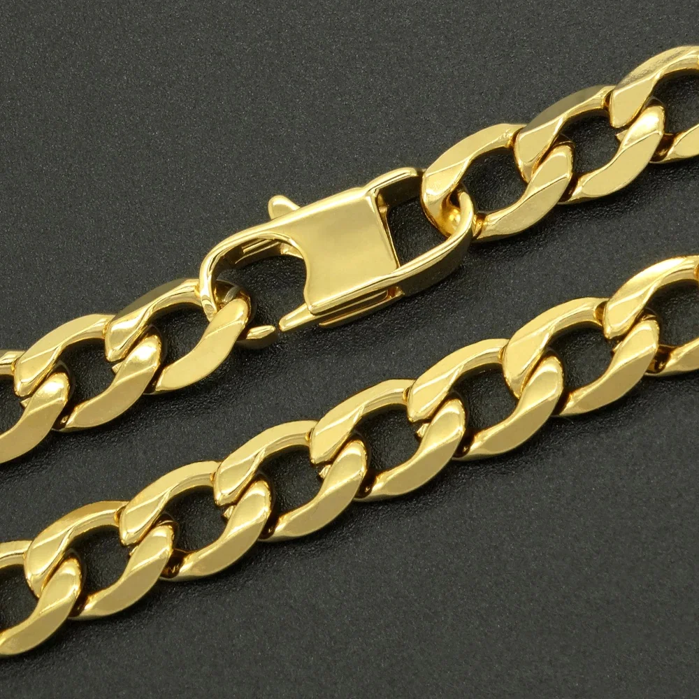 Chain Bracelet Men Women 6/8/10/12 Mm 8 Inches Curb Stainless Steel Punk Hip-hop Mens Jewellery Gift