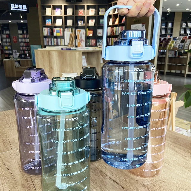 2 L (67 Oz) Large Capacity Sports Water Bottle With Straw & Handle For Yoga  Running Outdoor Camping Bpa-free Portable Watter Jug - Water Bottles -  AliExpress