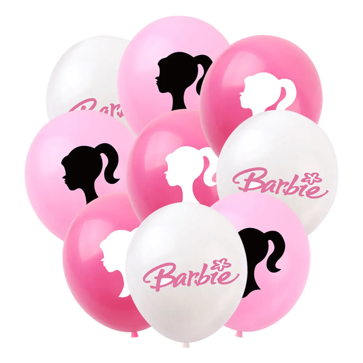 Cartoon 10Pcs Sorpresa Barbiee Princess Doll Tema Foil Balloons Pink Girl Birthday Number 1-9 Helium Party Decoration Ball Toys
