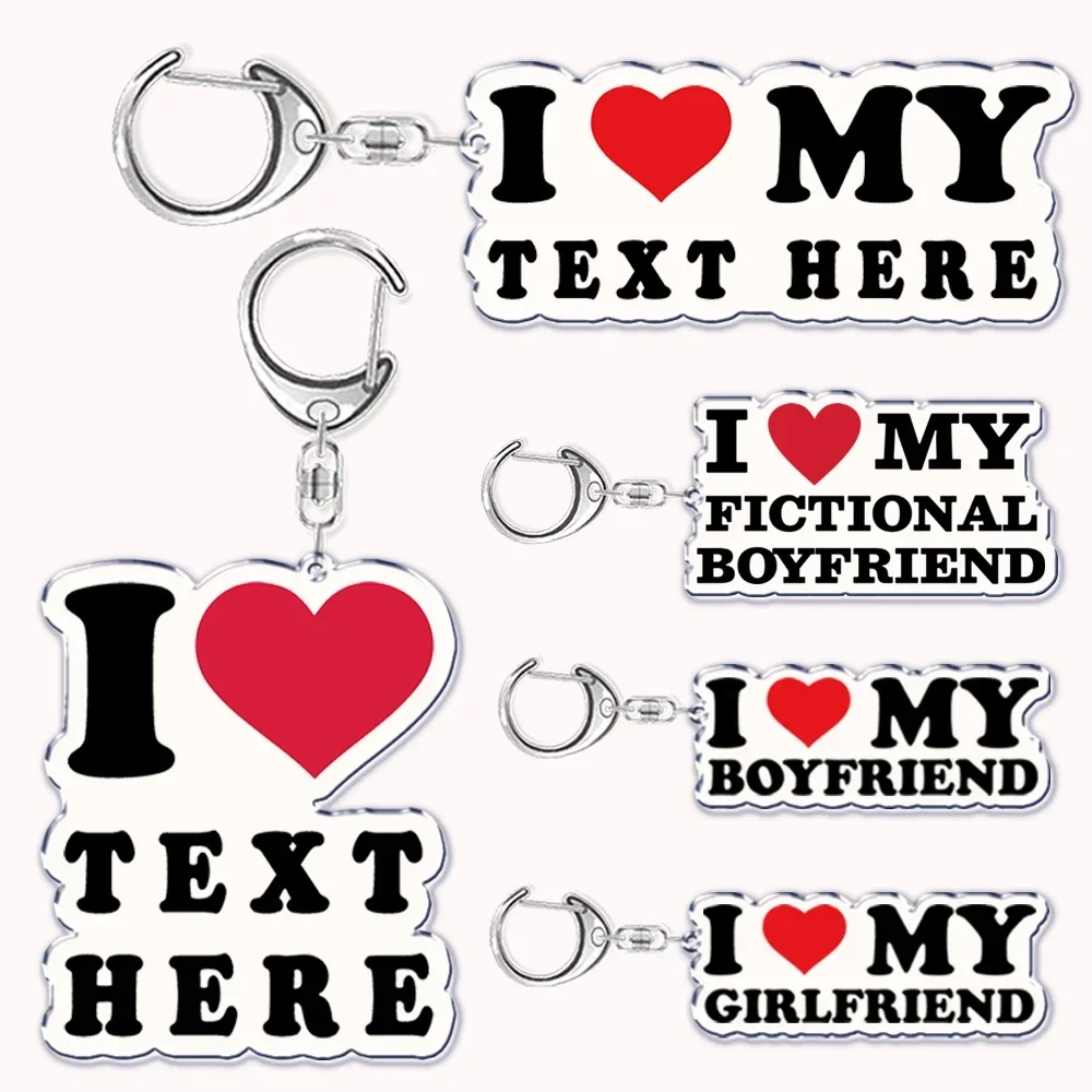 

I Love My Boyfriend Girlfriend Bf Gf Keychain for Accessories Bag Hot Wife Mom Dad Key Chain Ring Keychains Lovers Gifts