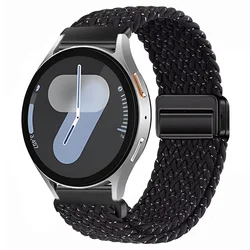 Magnetic Nylon Braided Strap - 20mm/22mm Bracelet Wristband - Galaxy Watch 7 6 5 4 (Starlight white)