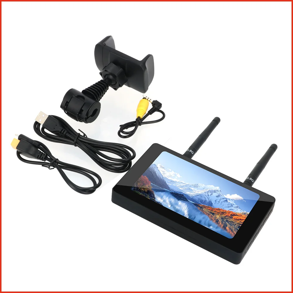 Monitor FPV 5 cali 5.8GHz 40 kanałów DVR DMKR - Wyświetlacz LCD 800x480