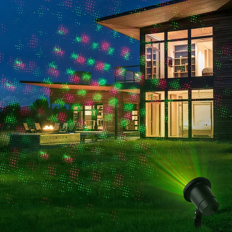 Moving Full Sky Star Laser Projector Lamp Green Red Outdoor Garden Landscape Decoration Lighting Christmas Party LED Stage Light