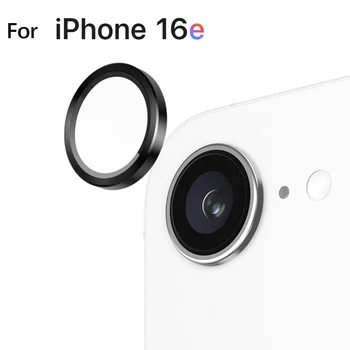 Vetro Protettivo per Fotocamera per Apple iPhone 16e 17e 16 e 16e, Lente in Vetro Temperato HD con Anello Posteriore in Metallo per iPhone 16e 5G