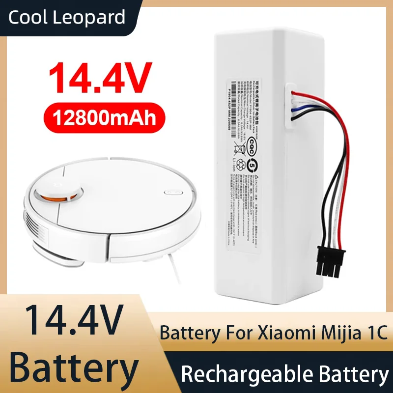 

New 14.4V 12800mAh Battery For Xiaomi Mijia 1C Robot Vacuum Cleaner P1904-4S1P-MM Rechargeable Battery Replacement Accessories
