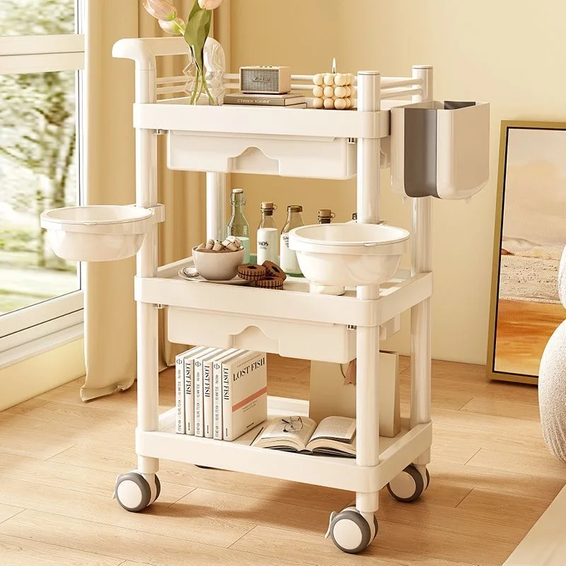 Carrello professionale per salone di bellezza Carrello mobile per attrezzi per la cura della pelle Supporto per coppette rotanti di fascia alta Supporto per attrezzature multifunzionali
