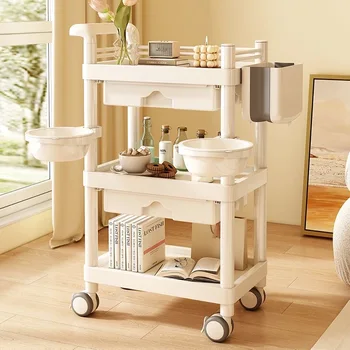 Carrello professionale per salone di bellezza Carrello mobile per attrezzi per la cura della pelle Supporto per coppette rotanti di fascia alta Supporto per attrezzature multifunzionali