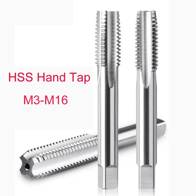 

3PCS HSS Hand Tap Tapping Set Stainless Steel Tapping Bit Straight Groove Thread Manual Tapping Tap Drill Bit M3-M16