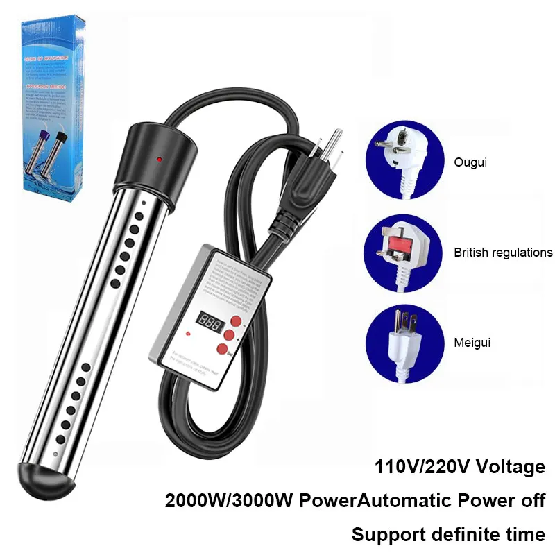 3000W Electric Heater 110V 220V Suspension Water Boiler Water Heating Element Immersion Heater Bathroom Swimming Pool US/EU