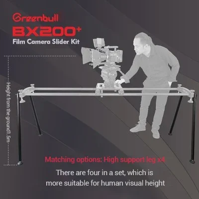 Greenbull BX200+ Film Camera Slider 100mm Bowl Aluminum Slider Kit Video Dolly Track Load 50kg