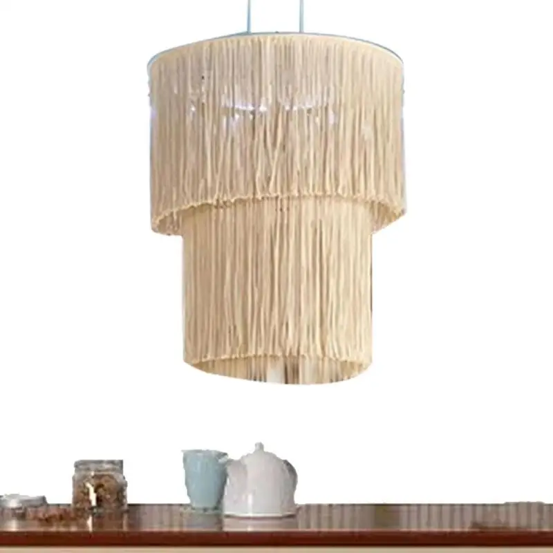 

Boho Lamp Shade Elegant Lamp Shade Ceiling Lampshade Pendant Hanging Light Covers Hand Woven Light Shade Nursery Decoration