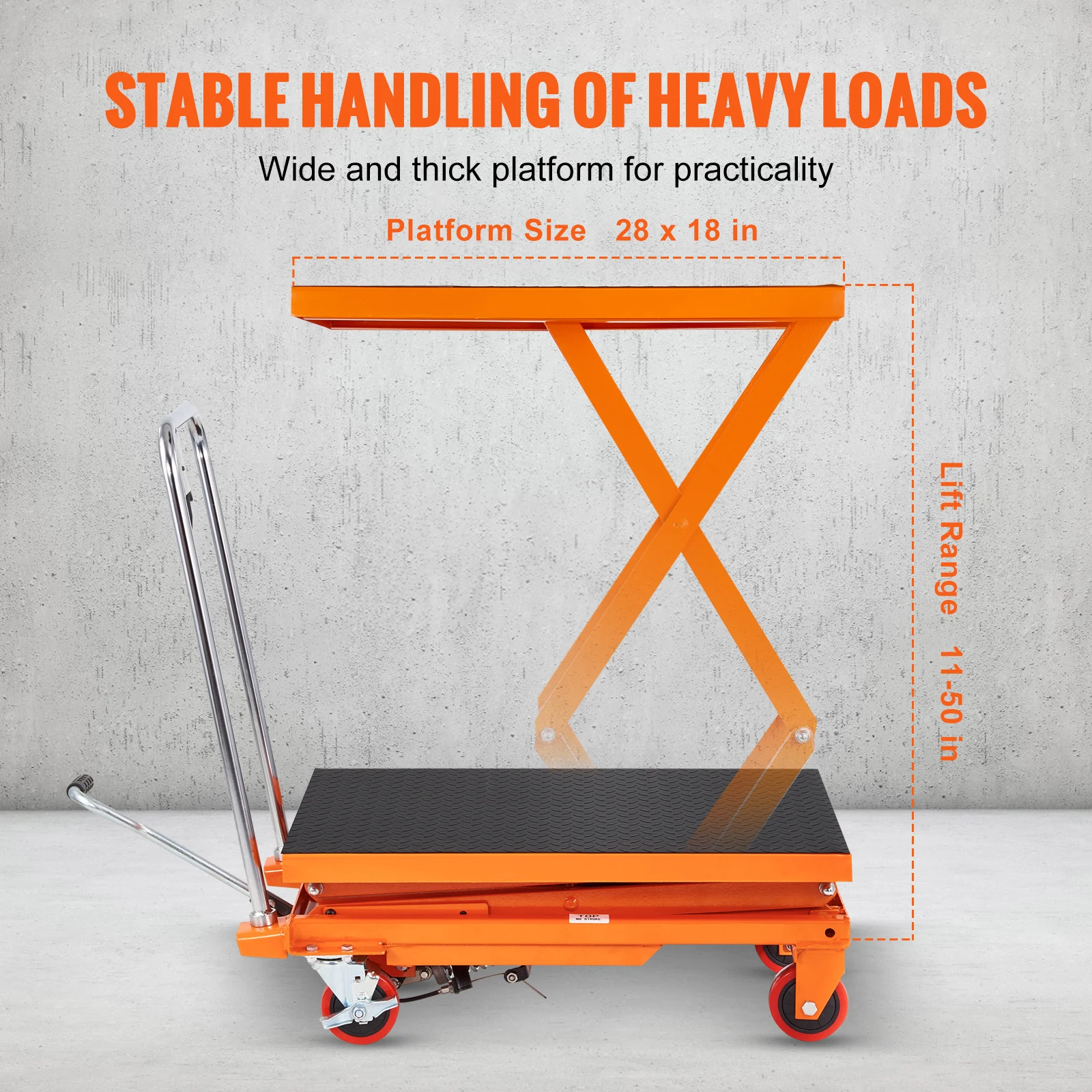 Heavy Duty Steel Hydraulic Car Lift Table Cart for Repair