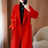 100% Wool Coat Women's Wear 2024 Autumn/Winter Fashion Temperament Double sided Cashmere Coats with Belt Elegant Long Overcoat 4
