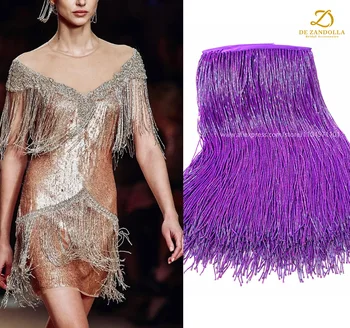 20 cm di Lunghezza Viola Verde Rosso Perline Frangia Trim per Borse da Sposa Tende Decorazioni per la Casa Nappa Accessori in Pizzo 5 yards/lotto