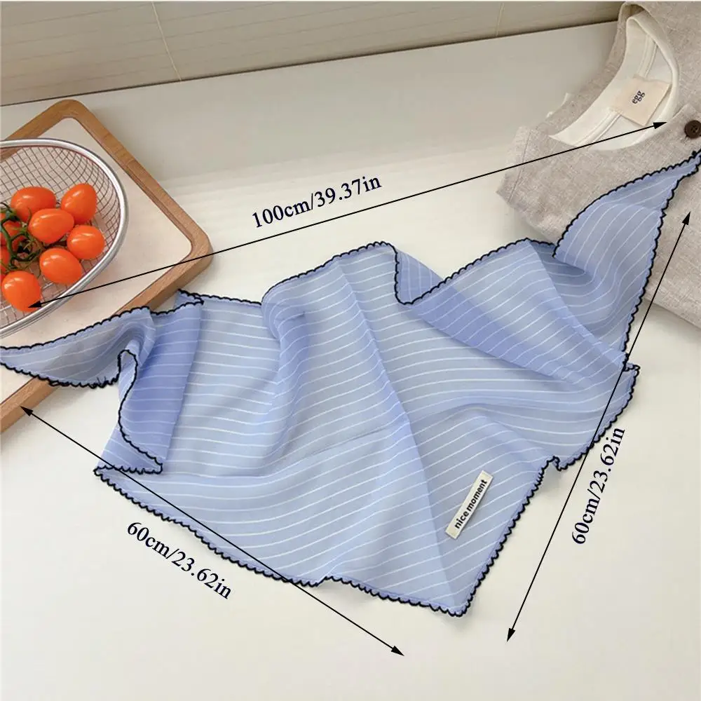 Summer Women Satin Neck Tie Female Hair Bandana Headkerchief French Pastoral Style Wrist Kerchief Shawl Wraps Fashion Neck Tie