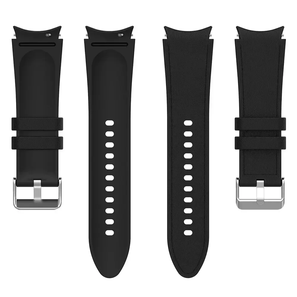 Premium Silicone and Leather Watch Strap - Elegant Replacement Band