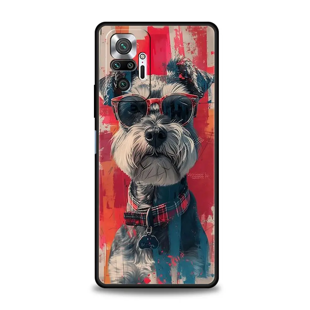 Cartoon Schnauzer Dog Soft TPU Phone Case
