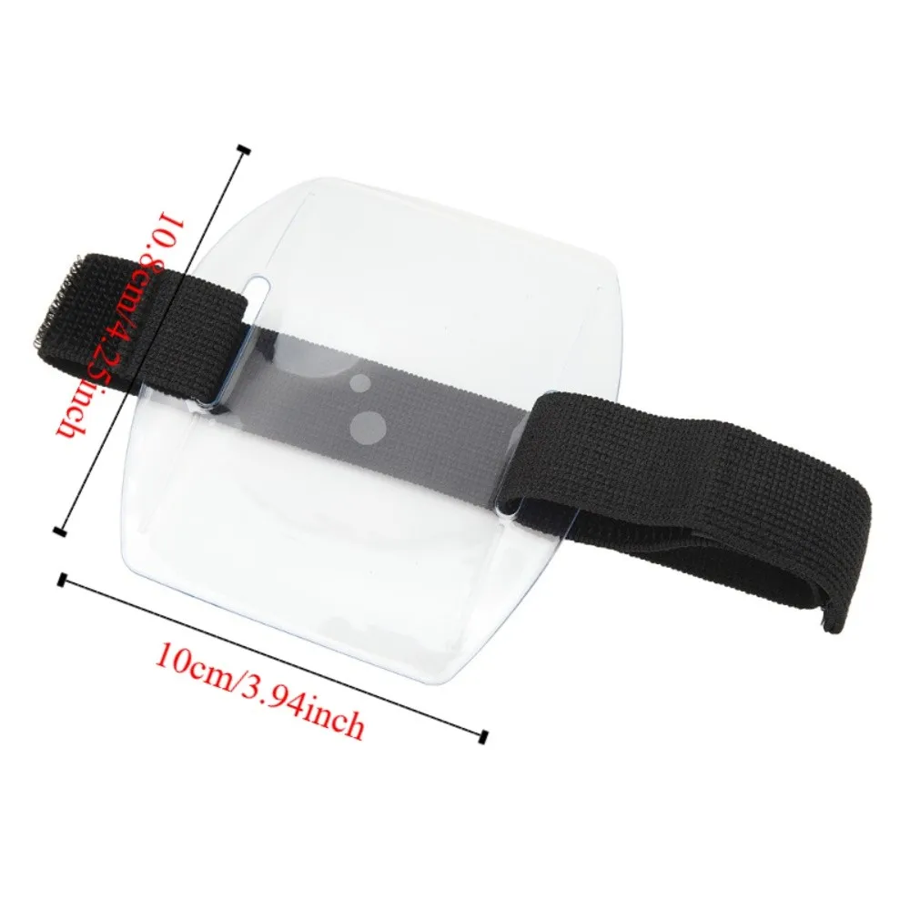 6개 PVC 암밴드 배지 홀더 블랙 방수 팔걸이 ID 카드 홀더 벨크로 타입 탄성 밴드 ID 카드 홀더 비즈니스용