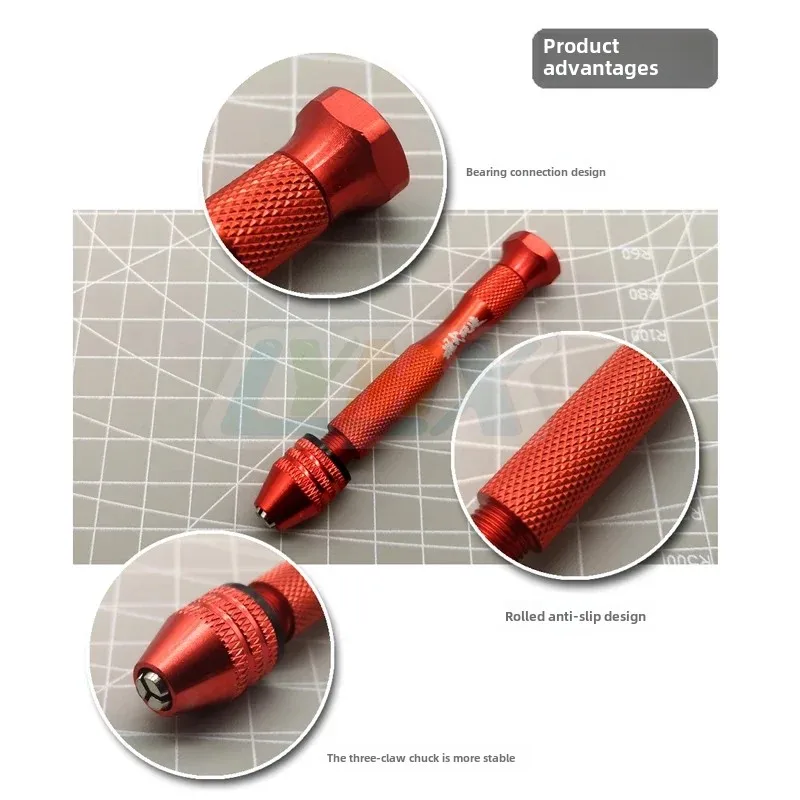 MS060 Tungsten Steel Hand Drill Set With Drill Head for Model Hobby Punching Building DIY Tool