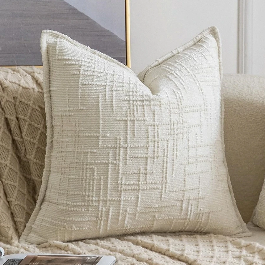 Elegant Soft Decorative Pillowcase - 45x45cm Throw Pillow Cover for Home Decor in Neutral Tones
