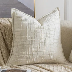 Elegant Soft Decorative Pillowcase - 45x45cm Throw Pillow Cover for Home Decor in Neutral Tones (Beige)