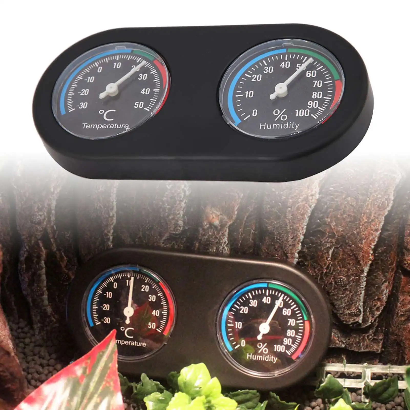 Hygrothermograph Reptile Hygrometer Mini Analog Temperature Humidity Meter Round Shape Thermometer Hygrometer for Reptile 1