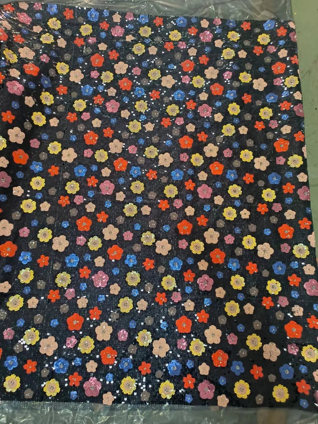 

Luxury French Beaded Tulle Lace Fabric Fashion SYJ-1308701 African Net Lace Fabrics With Sequins For Evening Materia