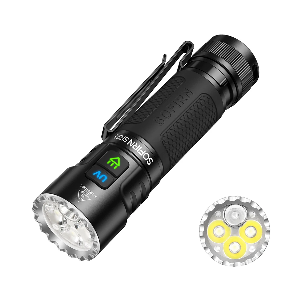 Sofirn SR23 3300LM UV EDC Flashlight with Magnetic Tailcap