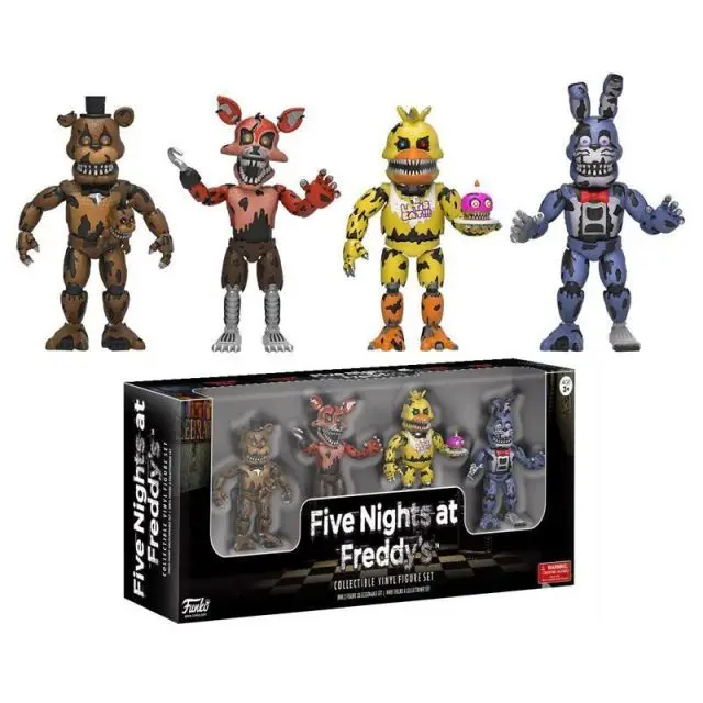 thumbnail image 1 of Figuras de acción de PVC de Five Nights, 4 unidades, geniales, de Five Nights at Freddy's, modelo de oso Fazbear, para niños, regalos, juguetes, 1 of 5