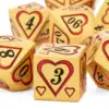 7 Pcs Love Heart DND Metal Dungeon and Dragon D&D Dice Set RPG D and D Role Playing Games Dice 5