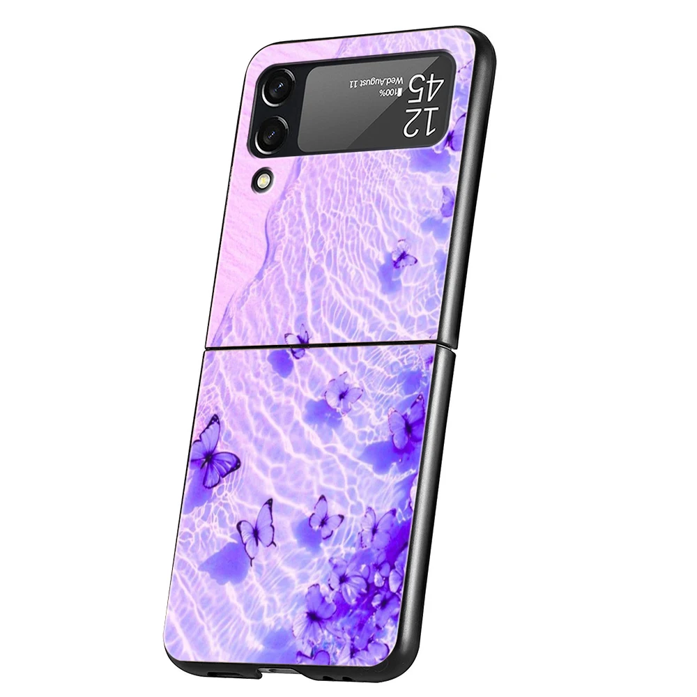 Blue Butterfly Ocean Waves Hard Folding Phone Case