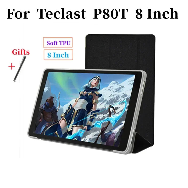 Ultra Thin Three-Fold Stand Case - Soft TPU Drop-Resistant Cover