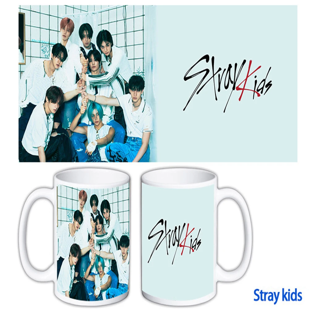 

400ML StrayKids Ceramic Mug Felix Leeknow Figure HD Artistic Photo Print Teacup Coffee Cup Seungmin Hyunjin Fan Souvenir Gift