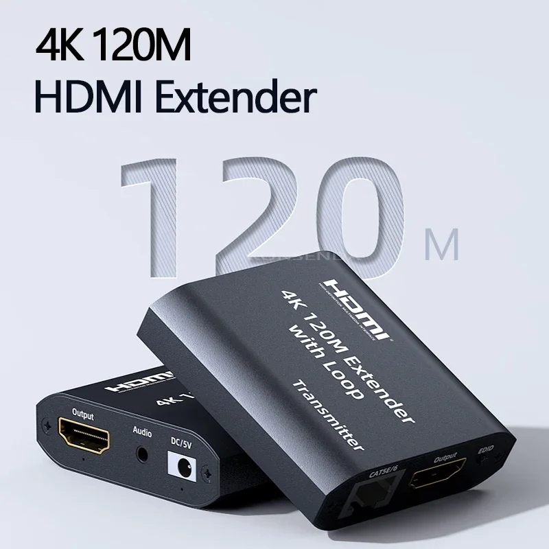 4K HDMI Extender 120M over RJ45 CAT5e/6 vs 1080P 60M HDMI to Ethernet Rj45 Video Extender with Audio EDID for PS5 PC Laptop TV hdmi extender