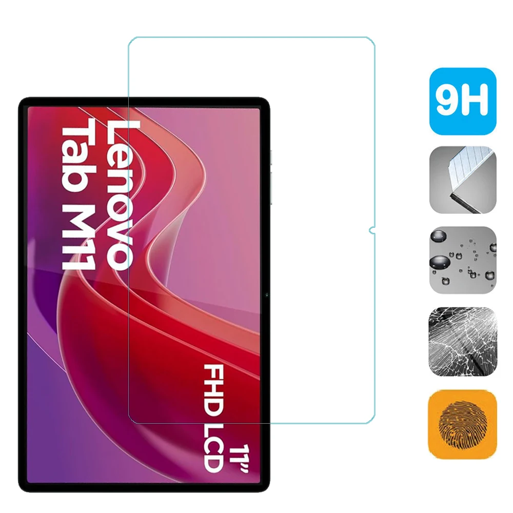 2 Pieces HD Scratch Proof Screen Protector Tempered Glass For Lenovo Tab M11 11-inch 2024 Tablet Protective Film Free Bubbles 3