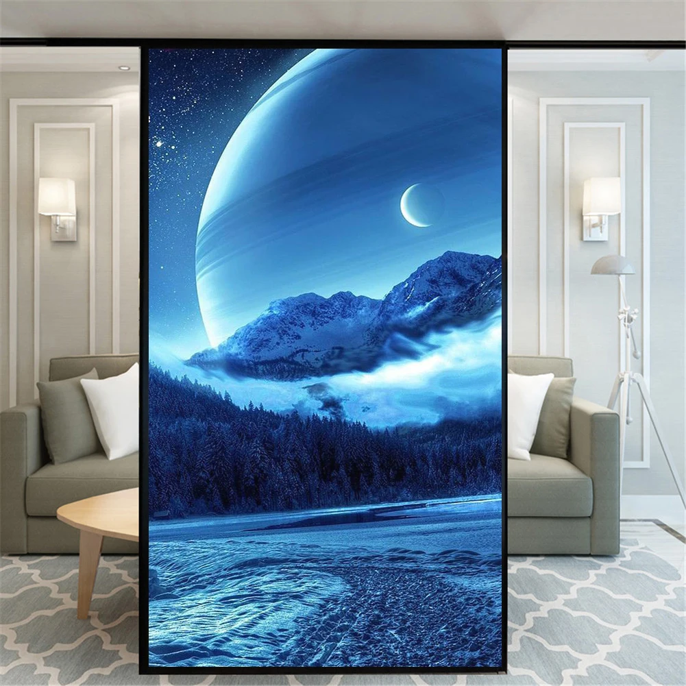 

Privacy Window Film Static Cling No Glue Decorative Starry Sky Window Treatments Window Coverings Glass Window Sticker for Home