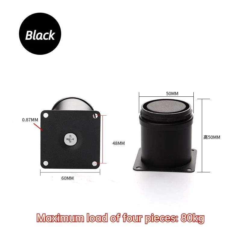 4 szt. Białe wymienne metalowe nóżki ze stali nierdzewnej Czarne regulowane nogi meblowe do szafki Sofa Szafka Meble