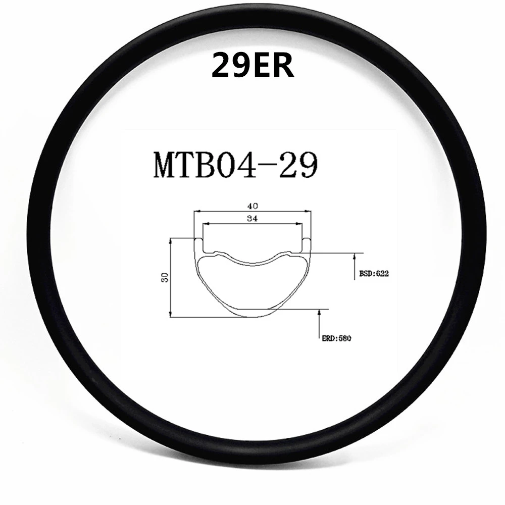 29er Carbon Rims Disc Mtb Wheel Am 40x30mm Tubeless Mtb Disc Rims Ud